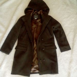 Jcrew hooded wool jacket size 0